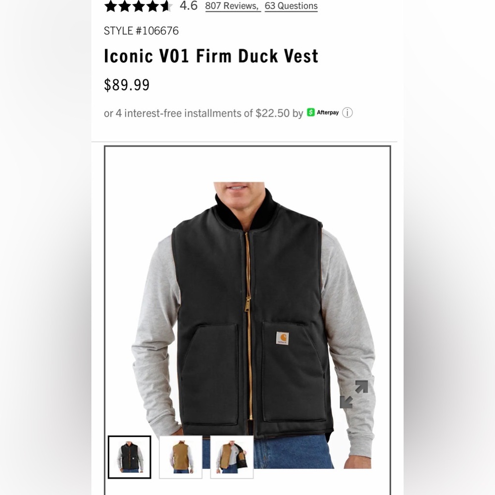 Carhartt men’s vest. Size medium
